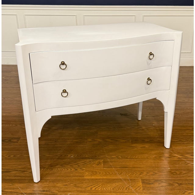 White Serpentine Two Drawer Accent Chest For Sale - Image 13 of 15