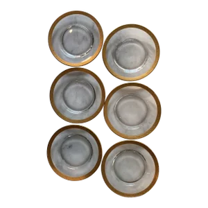 Set of 6 Vintage Gold Rimmed Tiffin-Franciscan Small Plates