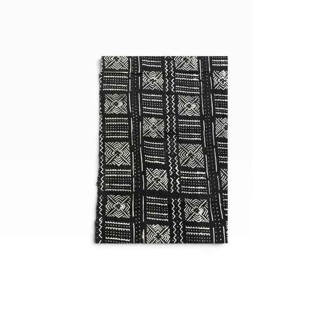 Vintage African Black and White Mud Cloth Textile Mali 61" by 42" For Sale - Image 4 of 7