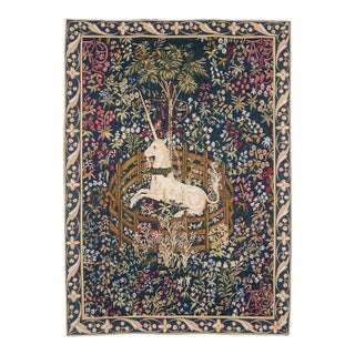 Captive Unicorn Loom Woven Tapestry - 84 X 63 Cm (2'9" X 2'1") - Requires Rod Size 2 For Sale