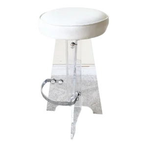 Mid-Century Modern Lucite and Chrome Bar Stool
