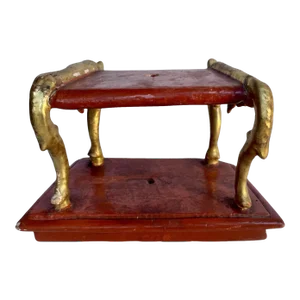 Italian 19th Century Hand-Carved Wood Painted Petite Stand