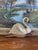 This vintage wall sculpture features a graceful swan with finely detailed wings and neck, accented by hand-formed reeds...
