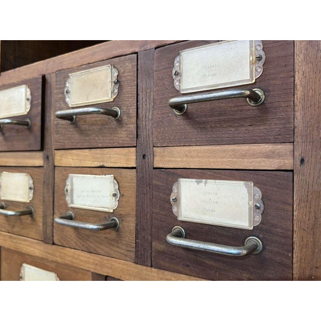 Wood Large Seed Merchants Cabinet, 1950s For Sale - Image 7 of 18