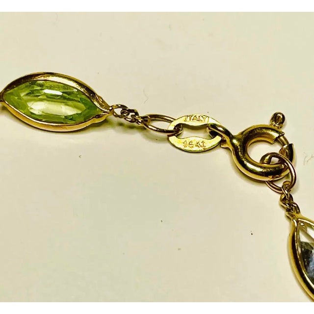 Vintage Italian 14k Yellow Gold Multigemstone Bracelet by Foro For Sale - Image 4 of 4
