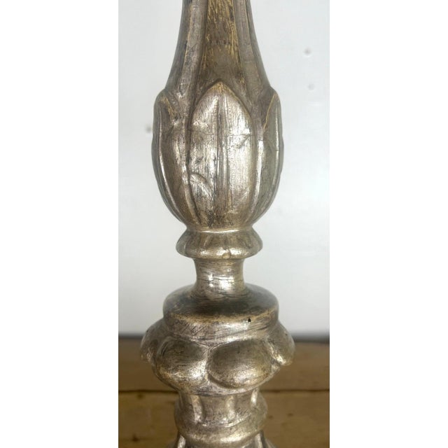 Early 19th Century 19th Century Italian Silver Gilt Neoclassical Hand-Carved Candlesticks For Sale - Image 5 of 10
