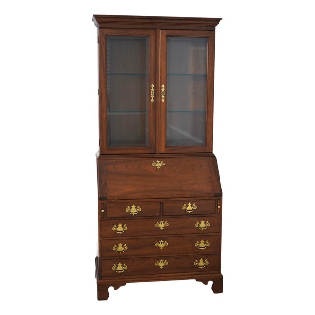 Stickley Cherry 2 Piece Secretary Desk W. Bookcase For Sale