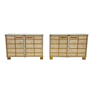 Brass and Glass Commodes, a Pair, Italy, 1960's For Sale