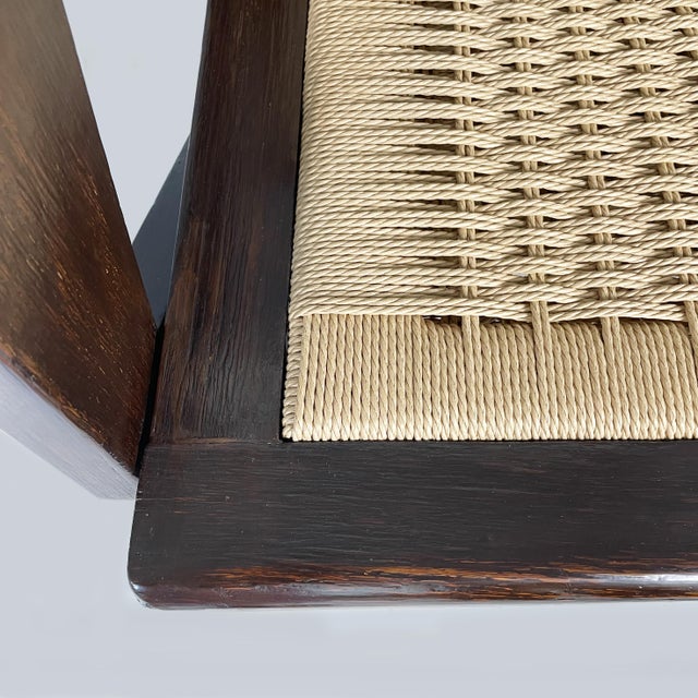 Mid-Century Modern Italian Wood and Straw Armchairs, 1940s, Set of 2 For Sale - Image 9 of 18