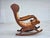 Vintage Scandinavian Rocking Chair in Velour and Dark Beech, 1960s For Sale - Image 9 of 18