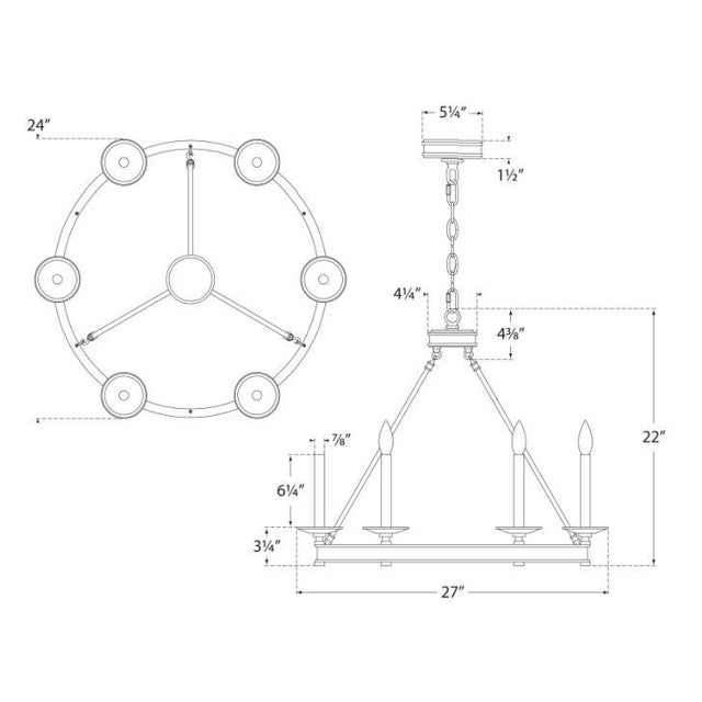 Modern Chapman & Myers for Visual Comfort Signature Launceton Small Ring Chandelier in Bronze For Sale - Image 3 of 3
