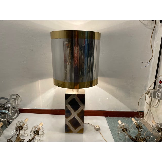 Brass and Chrome Table Lamps from Noel B. C., Italy, 1970s, Set of 2 For Sale - Image 11 of 14