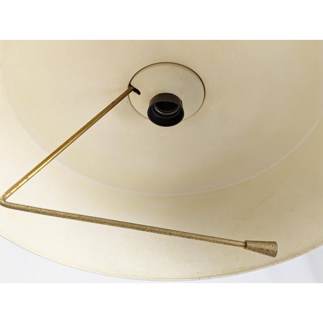 Aqua Mid-Century Modern Italian Aquamarine and Brass Counterweight Hanging Lamp from Stilnovo, 1950s For Sale - Image 8 of 10