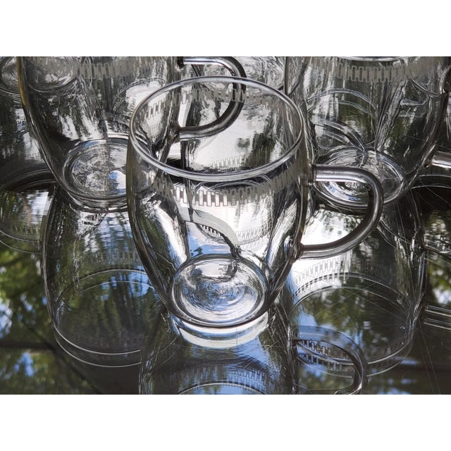 1960s Rare- 10 Vintage Schott Mainz Jena Glass Clear Delicate Coffee/ Tea Cups For Sale - Image 9 of 18