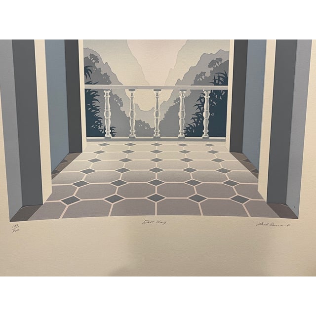 1980s Mick Durrant Signed Serigraph Pair East Wing & West Wing Limited Edition Prints For Sale - Image 13 of 14