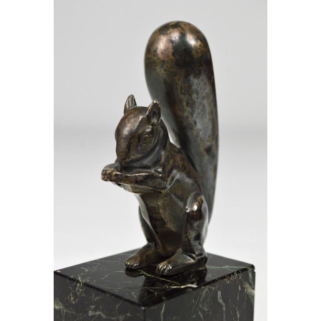 Art Deco Squirrel Bookends in Silvered Bronze by Marcel Guillemard, 1920s, Set of 2 For Sale - Image 12 of 18