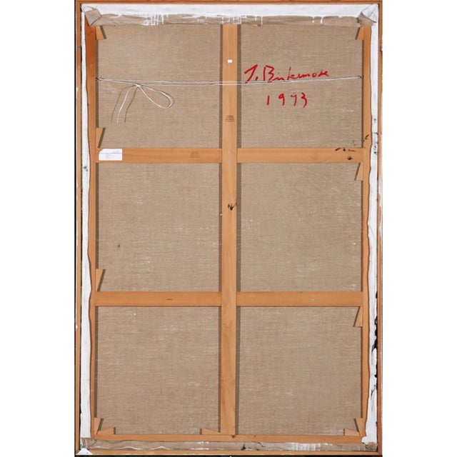 Jens Birkemose (1943-2022). 'Lady and Piano'. Oil on canvas. On the back, signed and dated Jens Birkemose 1993. H. 195 cm,...