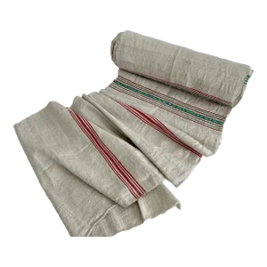 Vintage French Linen Hand Loomed Textile 15.3 Yds