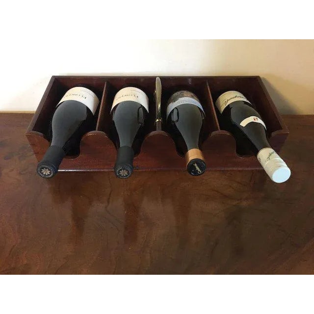 Brown Antique Early 19th Century English George III Mahogany Wine Bottle Caddy With Brass Bail Handle For Sale - Image 8 of 11