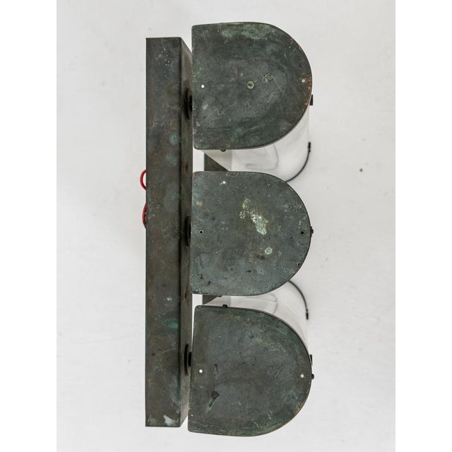 Swedish Modern Wall Lamp in Patinated Copper and Opaline Acrylic, 1955 For Sale - Image 9 of 11