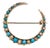 Antique 9ct Gold, Turquoise and Natural Seed Pearl Crescent Brooch, 1900s For Sale