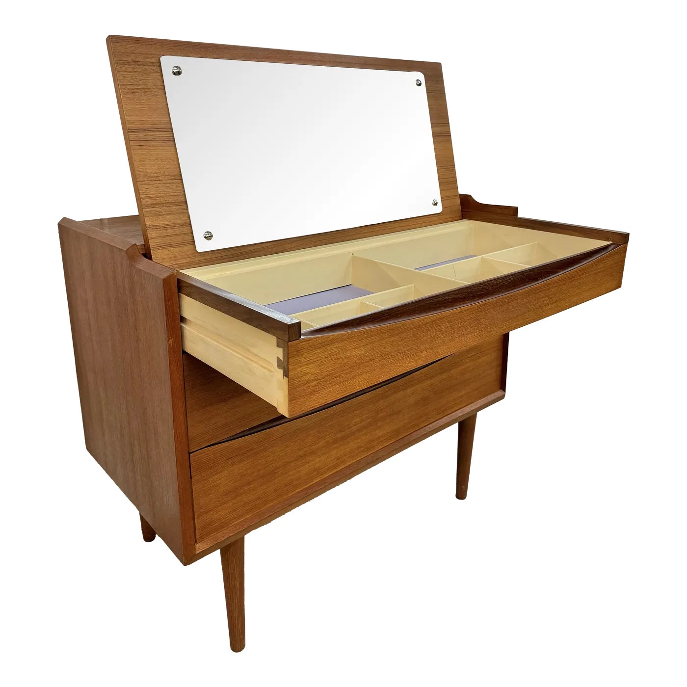 Mid-Century Danish Modern Teak Vanity Chest | Chairish