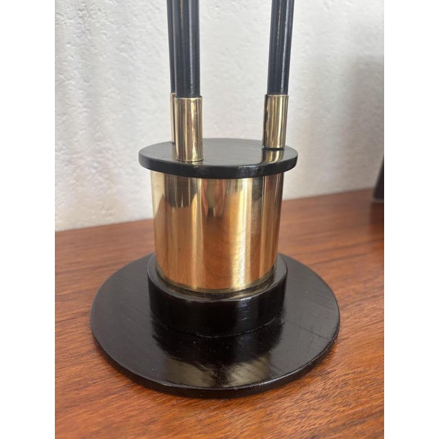 Small column / flower column / miniature column Beech, black stained with brass casing