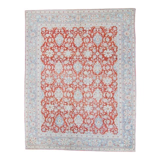 1940s Vintage Anatolian Allover Floral Medallion Hand-Knotted Rug For Sale