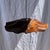 Large Flat Wavy Leaf-Shaped Teak Pendant Light with Floral Stripes, 1980s For Sale - Image 11 of 11