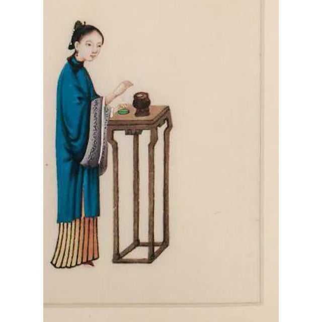 Superb/ delicate, original gouache rendering of a Chinese lady at table!~