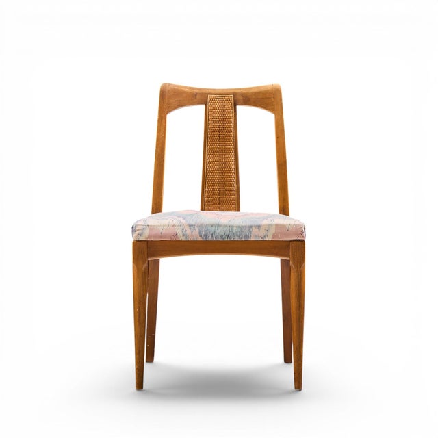 Mid 20th Century Ramseur Mid Century Walnut and Cane Dining Chairs - Set of 6 For Sale - Image 5 of 17