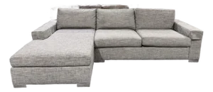 Ethan Allen Conway Greige Chaise Sectional Sofa