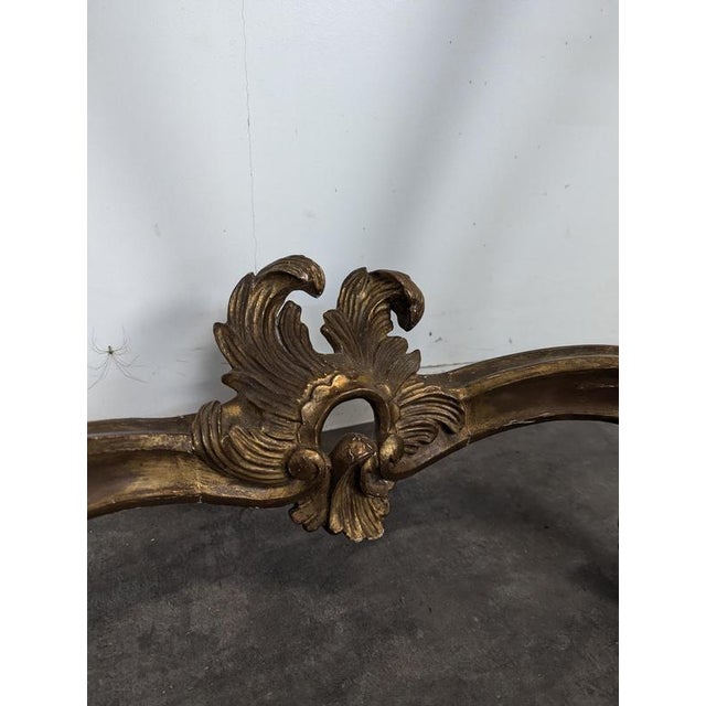 Glass Louis XV Console in Carved Giltwood with Red Marble Top For Sale - Image 7 of 10