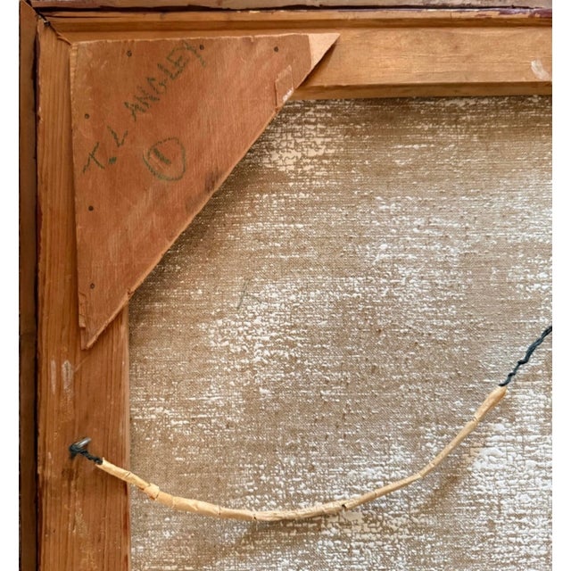 Blush Vintage Surrealist Figural Oil Painting, Nude in Dreamlike Landscape, Large Framed Canvas For Sale - Image 8 of 8