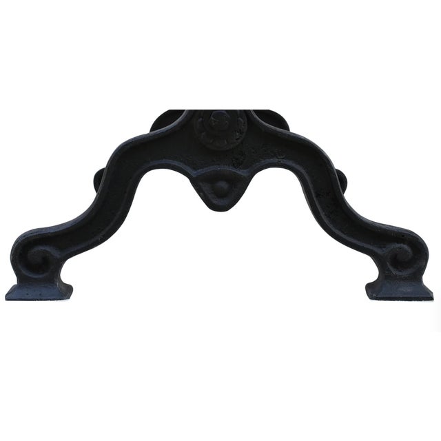 Matthew Izzo Home Avignon Long Lightly Distressed White Oak and Cast Iron Table For Sale - Image 4 of 7