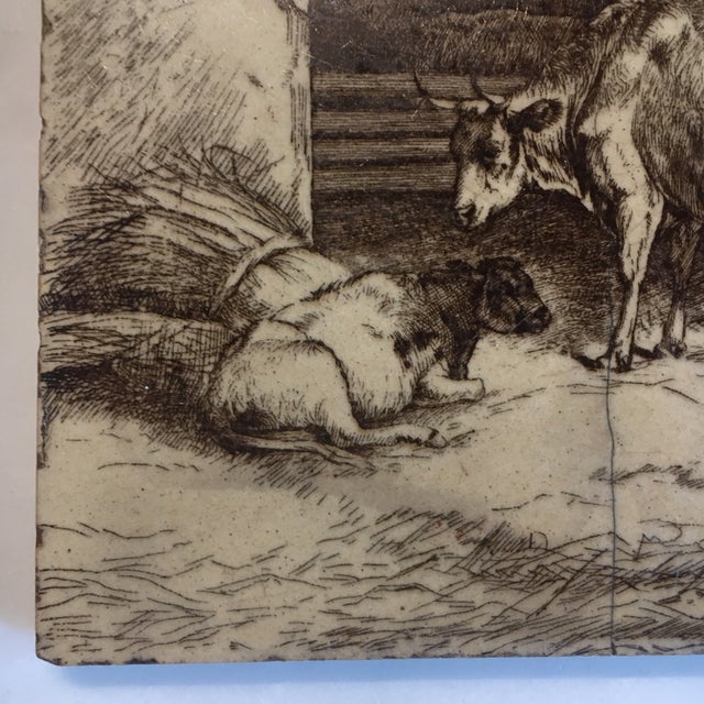 Late 19th Century William Wise "Animals on the Farm" Series Minton Sepia-Toned Tile C. 1885 For Sale - Image 5 of 8