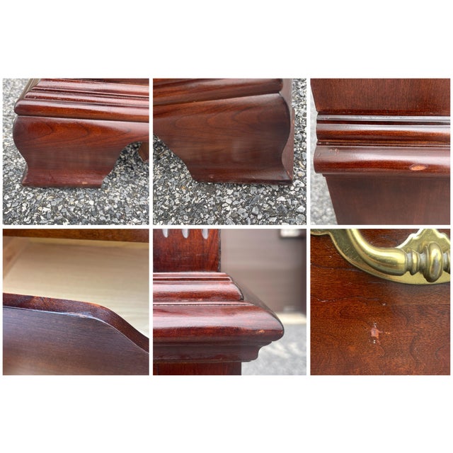 1990s Thomasville Collector's Cherry Traditional Style 4 Drawer Large Highboy or Bedroom Armoire