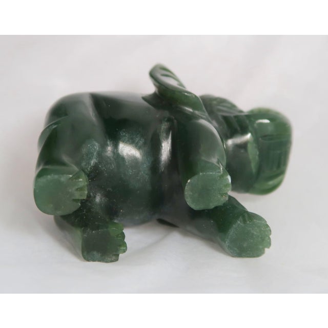 Jade Miniature Well-Carved Lucky Elephant Believed to Bring Happiness and Good Luck For Sale - Image 16 of 18