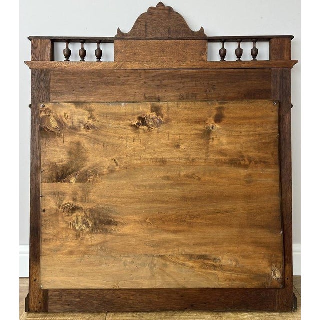 French Style Oak Carved Wall Mirror For Sale - Image 9 of 10