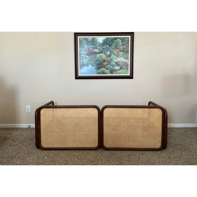 2000 - 2009 McGuire-Style Cane Side Loveseat Frame For Sale - Image 5 of 9