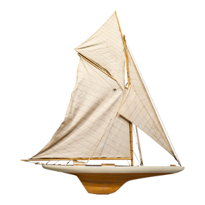 Vintage Wooden Pond Yacht Model