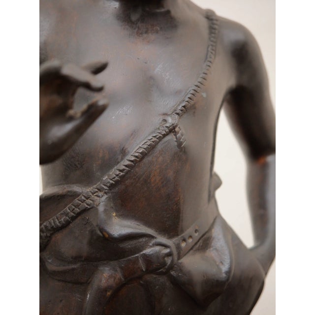 2000 - 2009 After Auguste Moreau, Statue Of A Boy with A Flute, Bronze For Sale - Image 5 of 11