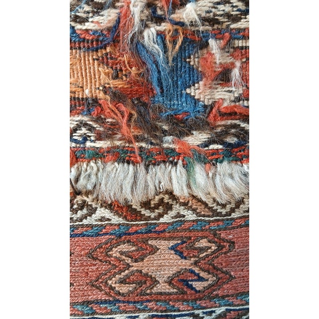 Antique Shahsavan Soumak Flatweave Bag Face Fragment – 21" X 27" For Sale - Image 11 of 16