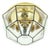Mid-Century Modern Glass and Brass Ceiling Ligh from Limburg, Germany, 1960s For Sale