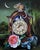 Timeless Dreamer by Claudia Griesbach-Martucci | Oil on Artefex Mouse on a clock with a rose and ribbon. For Sale