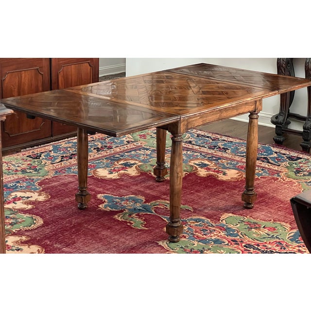Coffee 1980’s Guy Chaddock English Card Dining Table W/ 2 Leaves For Sale - Image 8 of 11