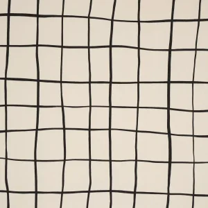 Schumacher X Miles Redd Painterly Windowpane Fabric in Black