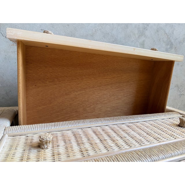 Vintage Henry Link Coastal Woven Wicker Six-Drawer Dresser For Sale - Image 12 of 13