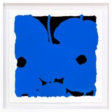 Donald Sultan, Blue Poppies Aug 17, 2022 (Framed, Hand Signed Silkscreen) For Sale