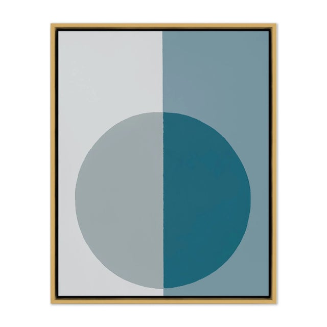 Mid-Century Modern Modern Blue-Grey Forever by Stephanie Henderson in Gold Frame, Small Art Print on Canvas For Sale - Image 3 of 3